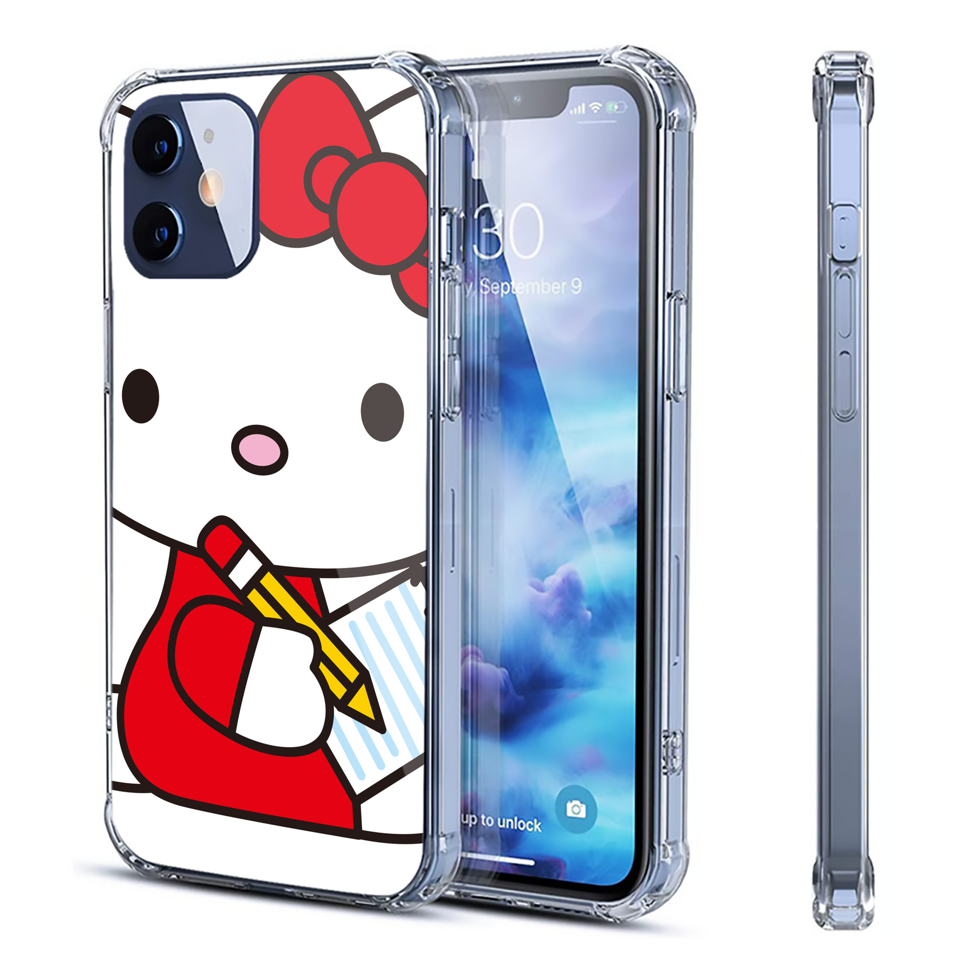 （画像用） Hello Kitty ハローキティ 【iPhone 12シリーズ対応】透明スマホケース（クリアソフトケース）